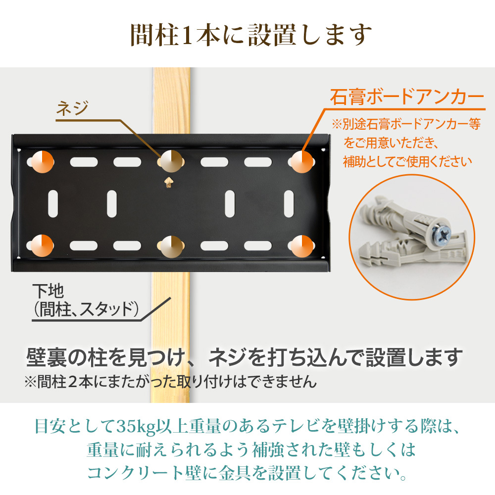 間柱1本に設置します