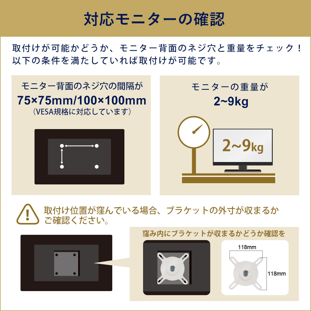 対応モニター条件