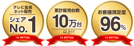 テレビ金具ネット販売シェアNo.1・累計販売台数10万台以上・お客様満足度96％